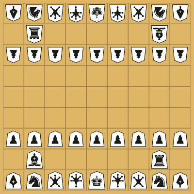 szachy japońskie, plansza i ustawienie figur